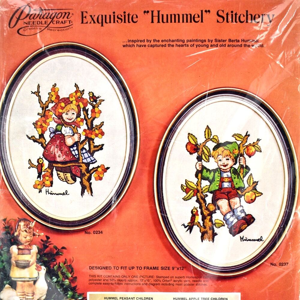 Vintage 1975 Paragon Hummel Stitchery Kit 0234 Apple Tree Girl Sealed NOS